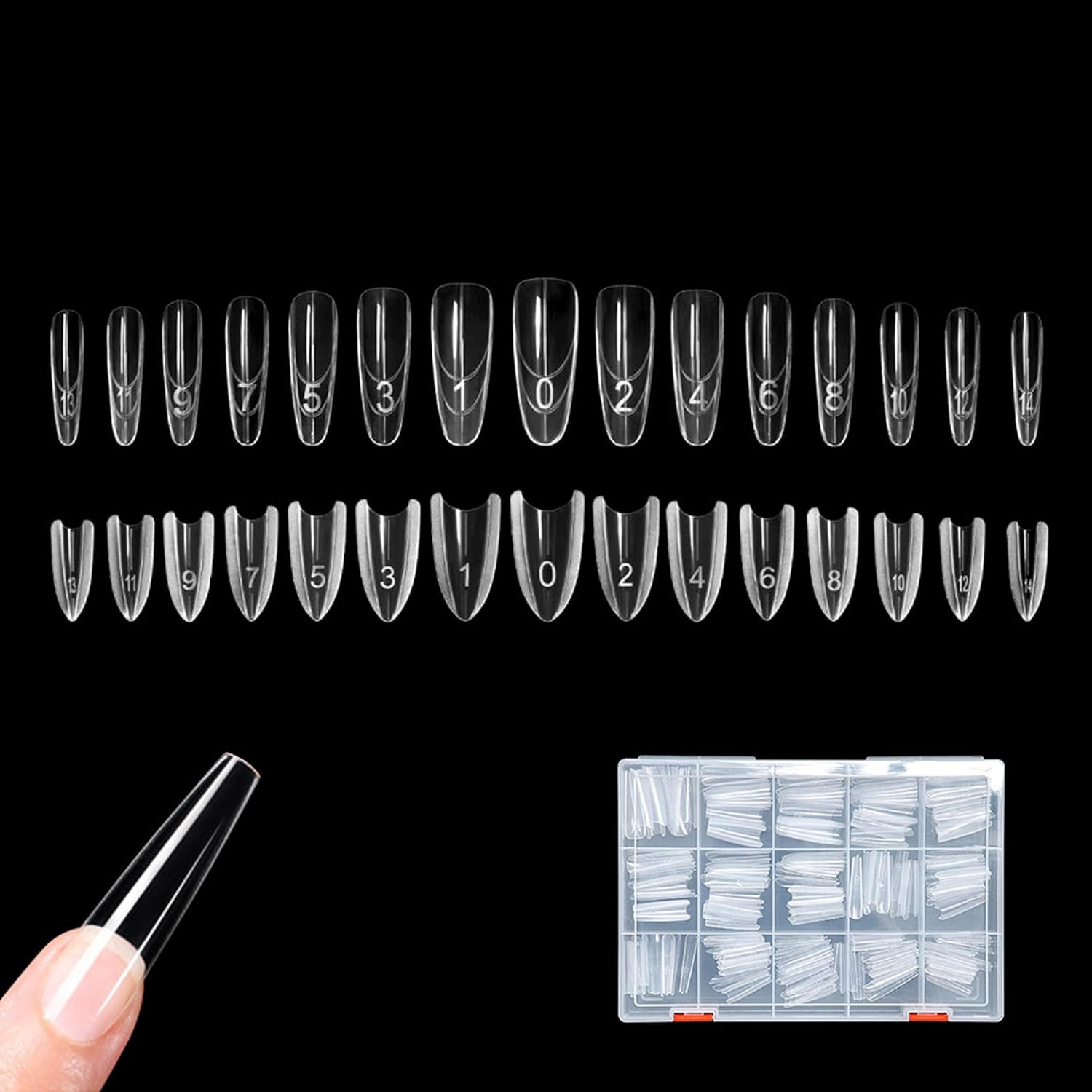 FLYTIN 240 Piece Nail Forms, Professional Acrylic & Gel Nail Extension Form, Sandwich-Structure Fake Nail Mold, Ultra-Thin Seamless, Strong Flexible for Home Salon Beginners Pros (Y)