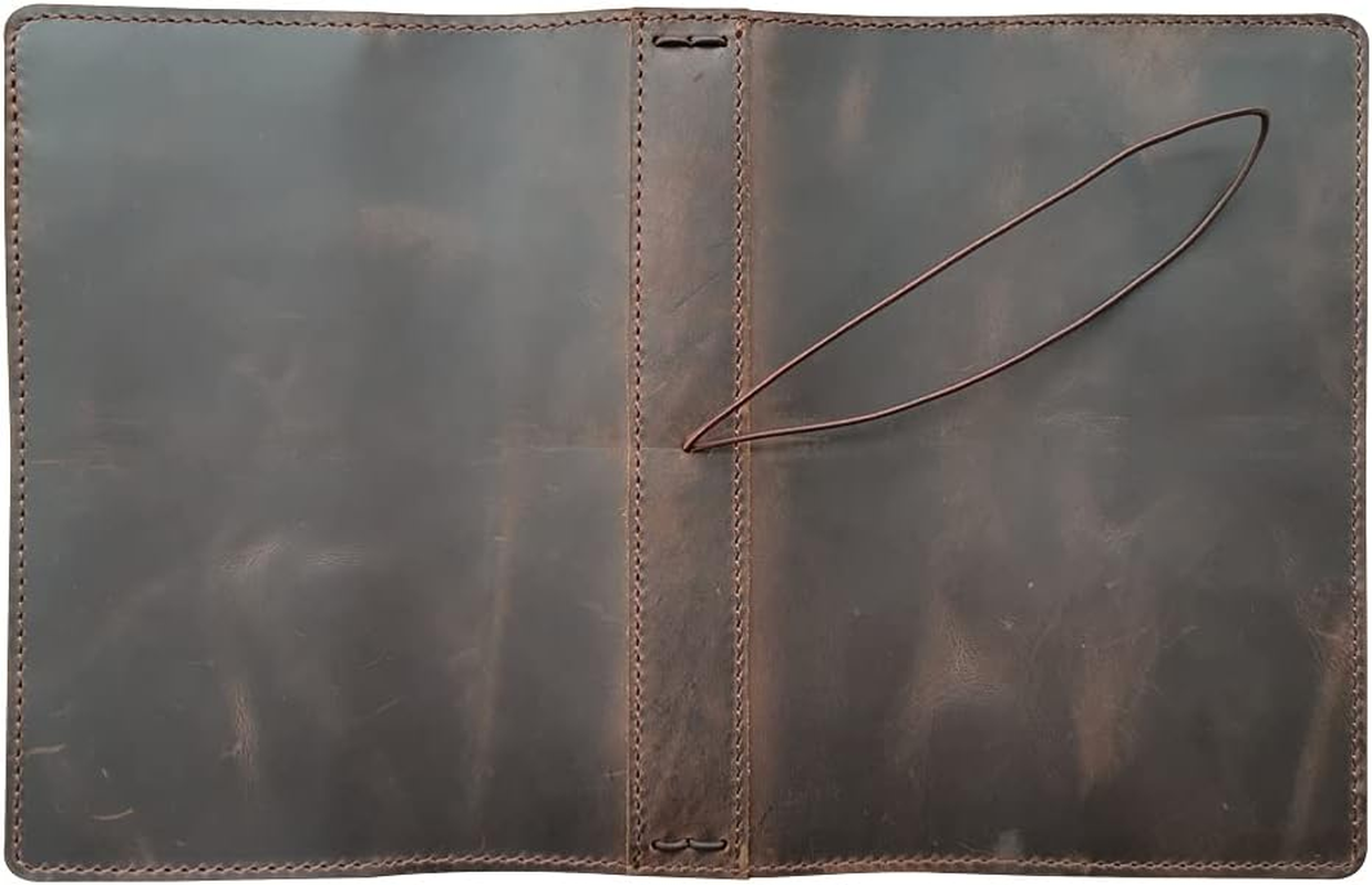 Travelers Notebook Cover with Inner Pockets, Card Slots and Pen Holder, A5 Size, Dark Brown image number 3