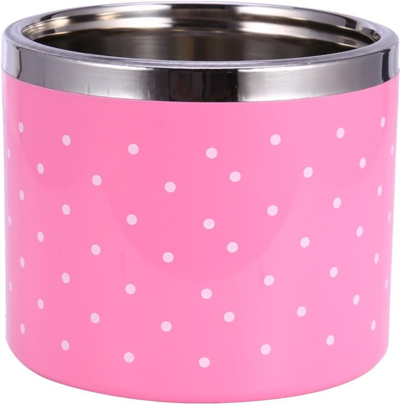 Insulation Thermal Lunch Box Stainless Steel Food Storage Container Portable Bento Box with Handle Cute Dot Pattern 1/2/3 Layers (900ML,) image number 1