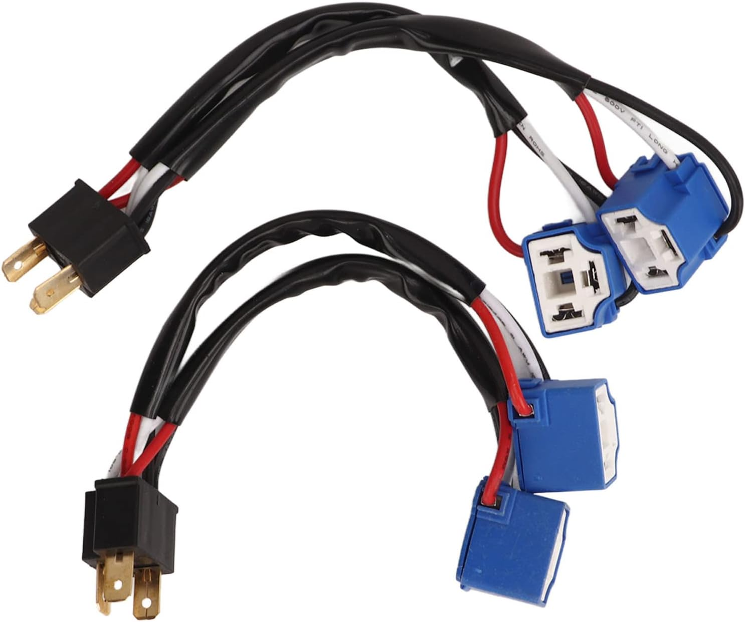 Grcfumo 2Pcs H4 9003 Wire Harness, Nylon and PVC 2 Way Splitter Headlight Wires, Plug and Play Headlight Conversion Cable Wire for Truck Pickup LED Wire Cable Plug image number 3