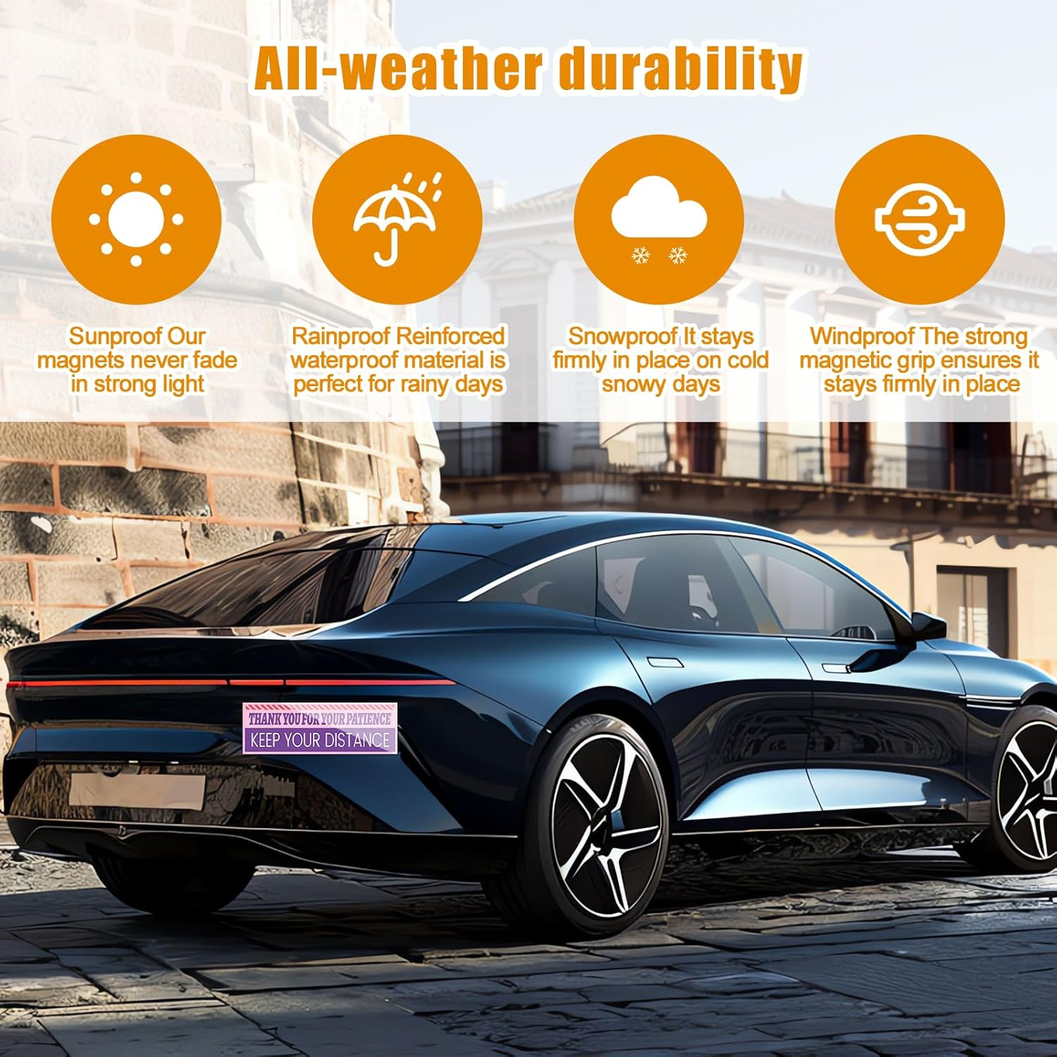 5Pcs New Driver Magnet, 9.45X3.15 Inch Reflective Magnetic Novice Driver Sign for Bumper Safety Warning Stickers for Beginners Student Car Drivers image number 3