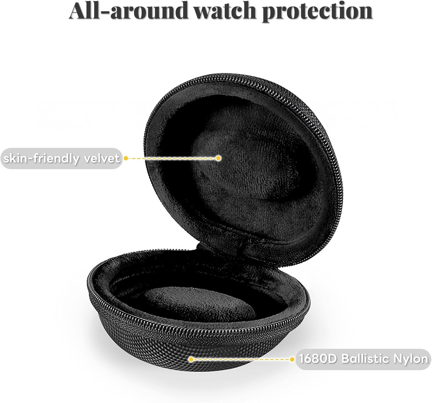 1 Slot Watch Travel Case, Single Watch Box for Men Women, Fits All Wristwatches and Smart Watches up to 50Mm, Portable Watch Box Organizer Storage Case image number 2