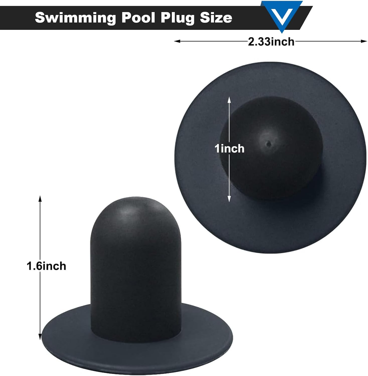 6 PCS Pool Strainer Wall Plugs for above Ground Swimming Pools Stopper Replacement Compatible for Intex & Bestway (Black) - Blue(4 Pcs) image number 3