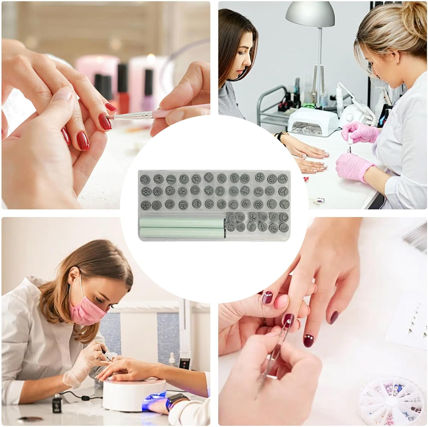 Nail Stamping Pen, Manicures Stamper Tool with Different Patterns, Art Design Tools Versatile Lightweight for Party Dating Wedding Salon image number 6