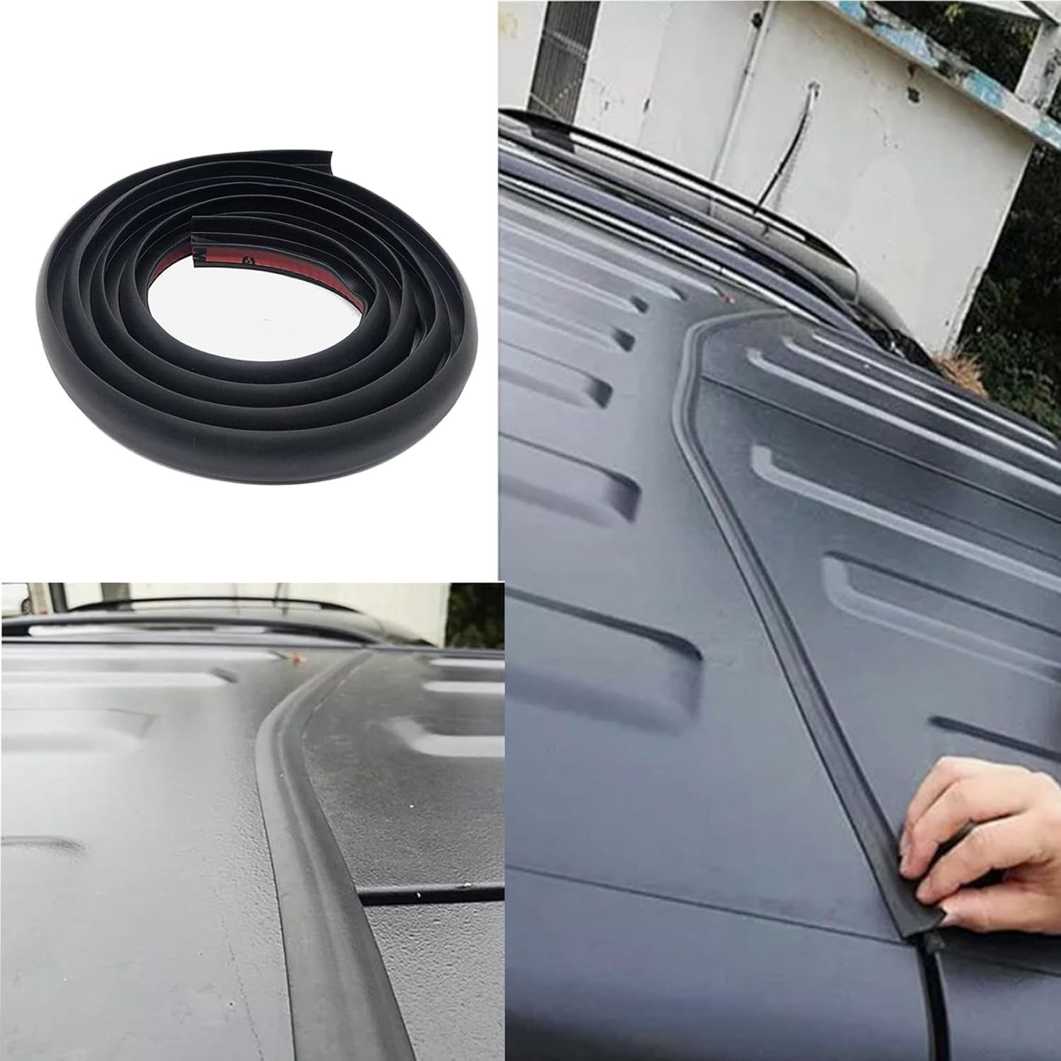 Gihdfer Hard Top Rubber Seal for 2007-2022 Wrangler JL JLU JK JKU Noise Reduction Kit, Roof Flow Seal Strip,Waterproof Silicone Strip (1PC) image number 3