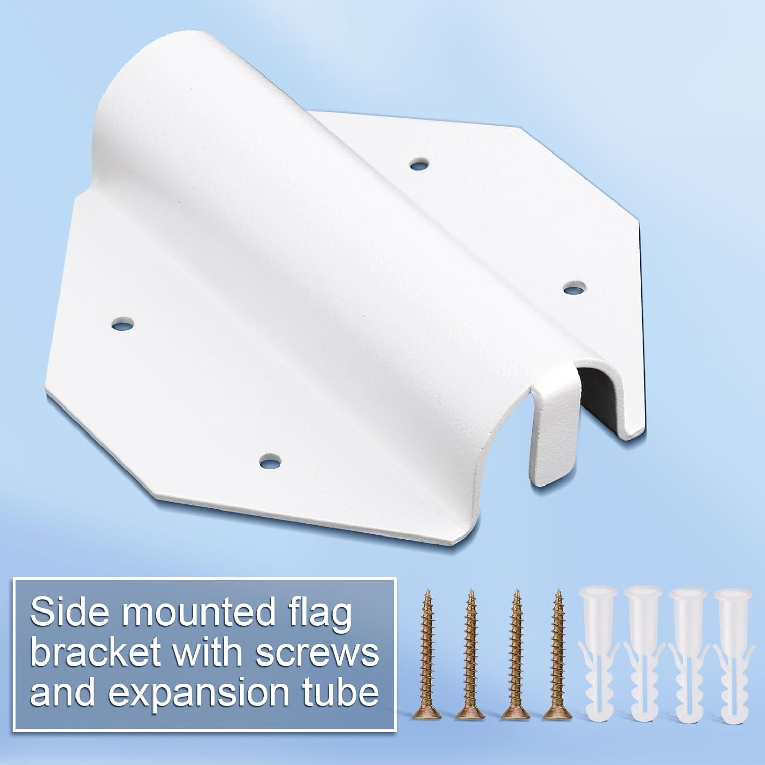 PEUTIER Side Mount Flag Pole Holder, outside House Flag Pole Bracket Set with Screws and Expansion Tubes Outdoor Side Mount Flag Pole Bracket for House Porch Wall Yard image number 1