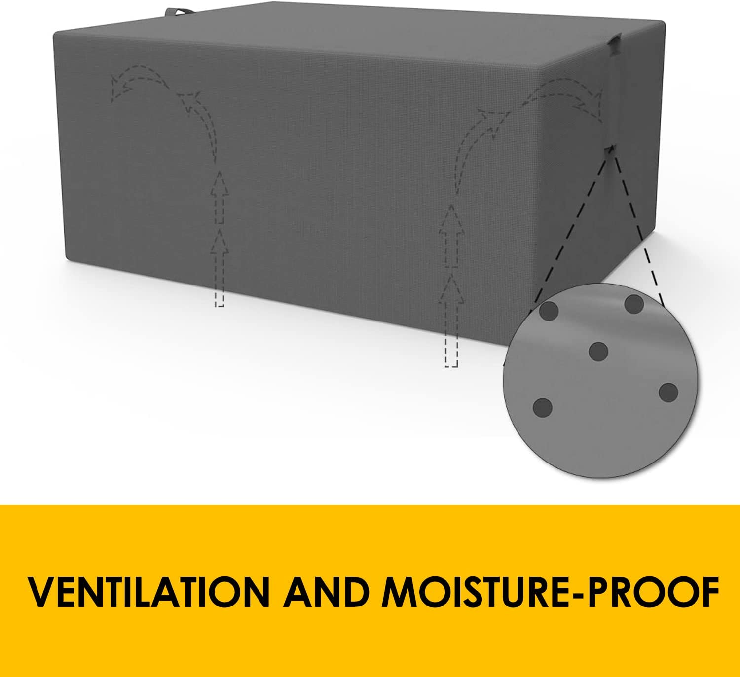 KOZYARD Outdoor Patio Furniture Cover 180 X 140 X 75Cm Rectangular Table Chair Cover 420D Oxford Fabrics Waterproof UV Resistance Lounge Deep Seat All Weather Protection Garden Chairs Cover (Grey) image number 3