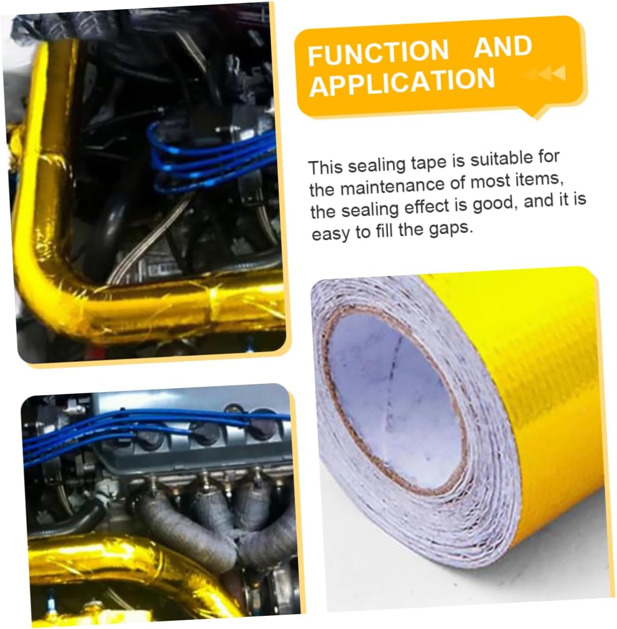 Foil Seal Tape Adhesive Tape Easy to Remove No Residue for Automotive Engine Insulation image number 2