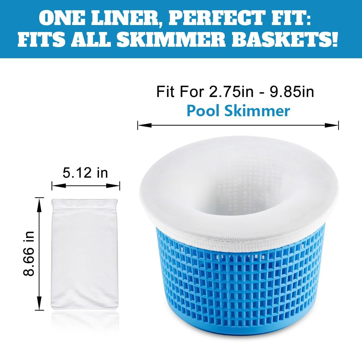 30 Pack Reusable Pool Skimmer Socks - Ultra Fine Mesh Pool Filter Socks for Leaves, Hair, Grass & Sand, Fits Most Skimmer Baskets for Pool and Spa (White) (30-Pack) image number 1