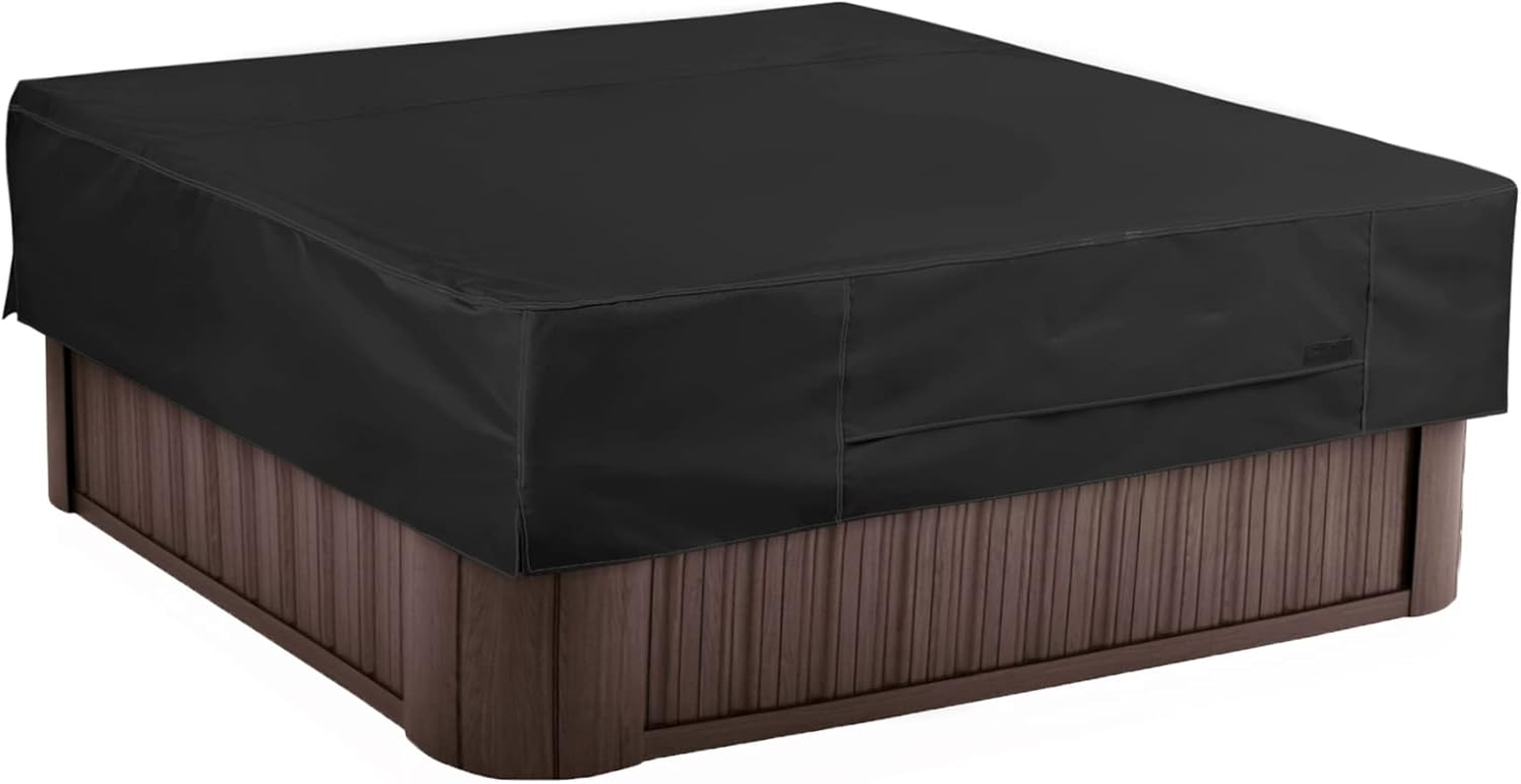 Nettypro Fade Resistant Hot Tub Cover Square 80 X 80 Inch Waterproof Outdoor SPA Cover Protector for Hot Tub, Black image number 4