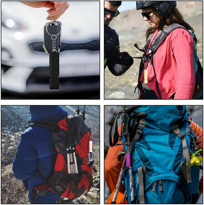 Small Cat Dog Training Whistle Outdoor Survival Whistle Equipment Set 4 Pack Police Referee Whistle Keychain Sports Teacher Coach Whistles for Adults Camp Counselor Whistle Keychain