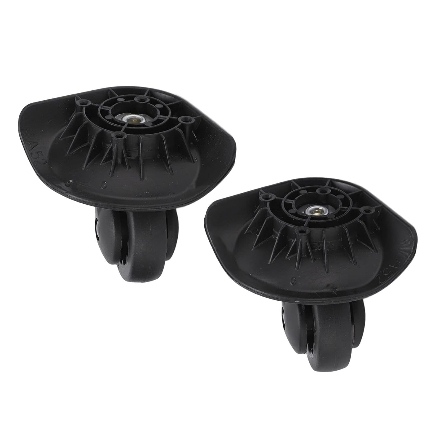 Qiilu Replament Luggage Wheels Luggage Swivel Casters Pp Pet 1 Pair Luggage Swivel Casters Swivel Wheels Repalment for Suitcase Black A52 image number 4