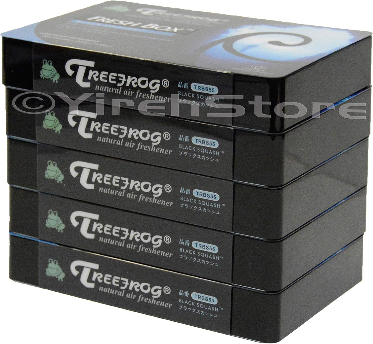 Tree Frog Xtreme Fresh Black Squash Scent 5 Pack, Treefrog Last Long, Large Size Car Air Freshener