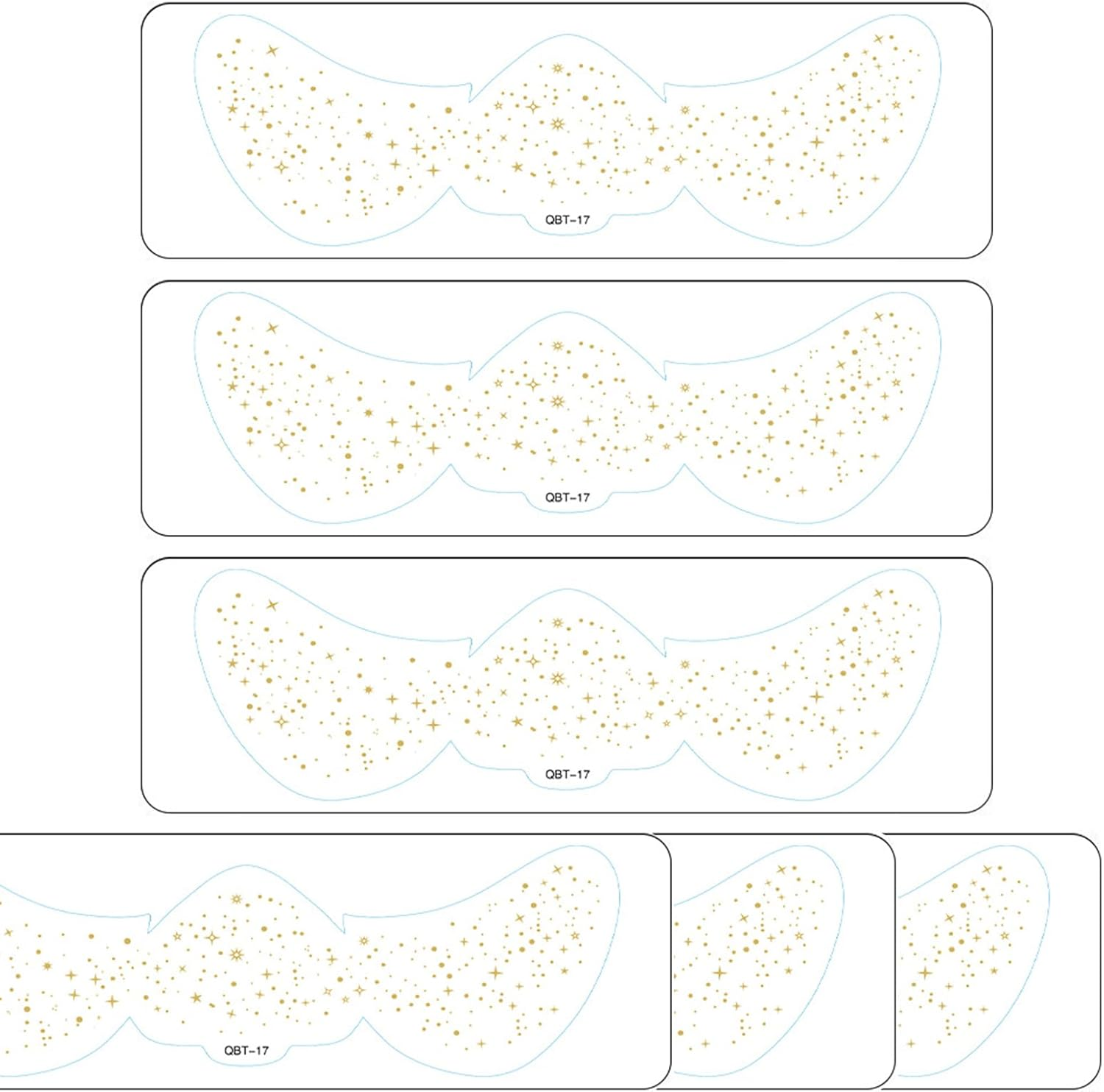 6 PCS Glitter Freckles Face Tattoo Stickers &ndash; Sparkle Freckles Makeup Patches, Face Glitter Glow up Temporary Tattoos for Cheek, Body &ndash; Shimmery Cosmetic Decals for Festival, Party (Golden-02) image number 2