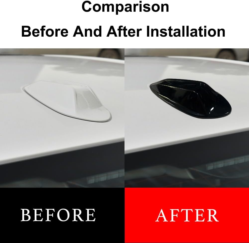 ZZABHGBC ABS Carbon Fiber Pattern Exterior Trim Decoration Part Car Roof Shark Fin Antenna Cover Compatible for BMW G20 G21 I3 3 Series M3 G80 2023-2024(Glossy Black) - Carbon Pattern image number 5