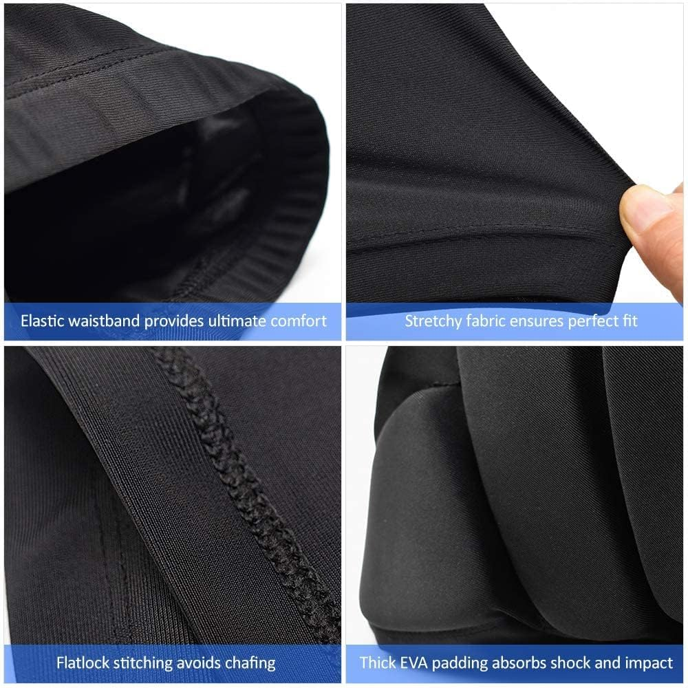 Kids Butt Pad Shorts for Skating Snowboarding Ski Hockey, Hip Tailbone Protective Padded Shorts for Youth Child image number 4