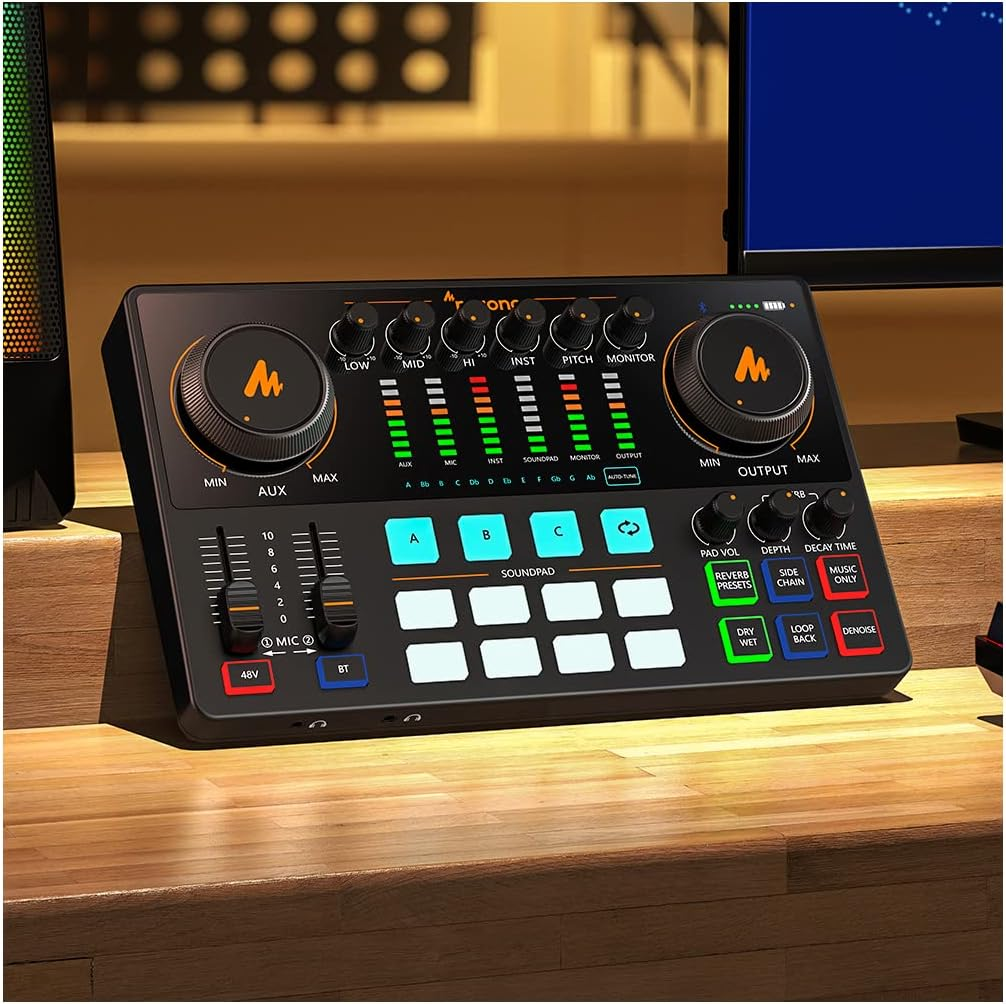 Maono AME2A USB-C Audio Interface - Built-In Effects, XLR and Inst Input, Includes Microphone image number 3