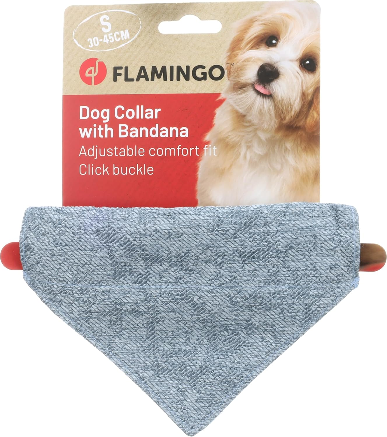 Flamingo Dog Collar with Bandana Nelson Blue S 30-45 Cm 15 Mm image number 2