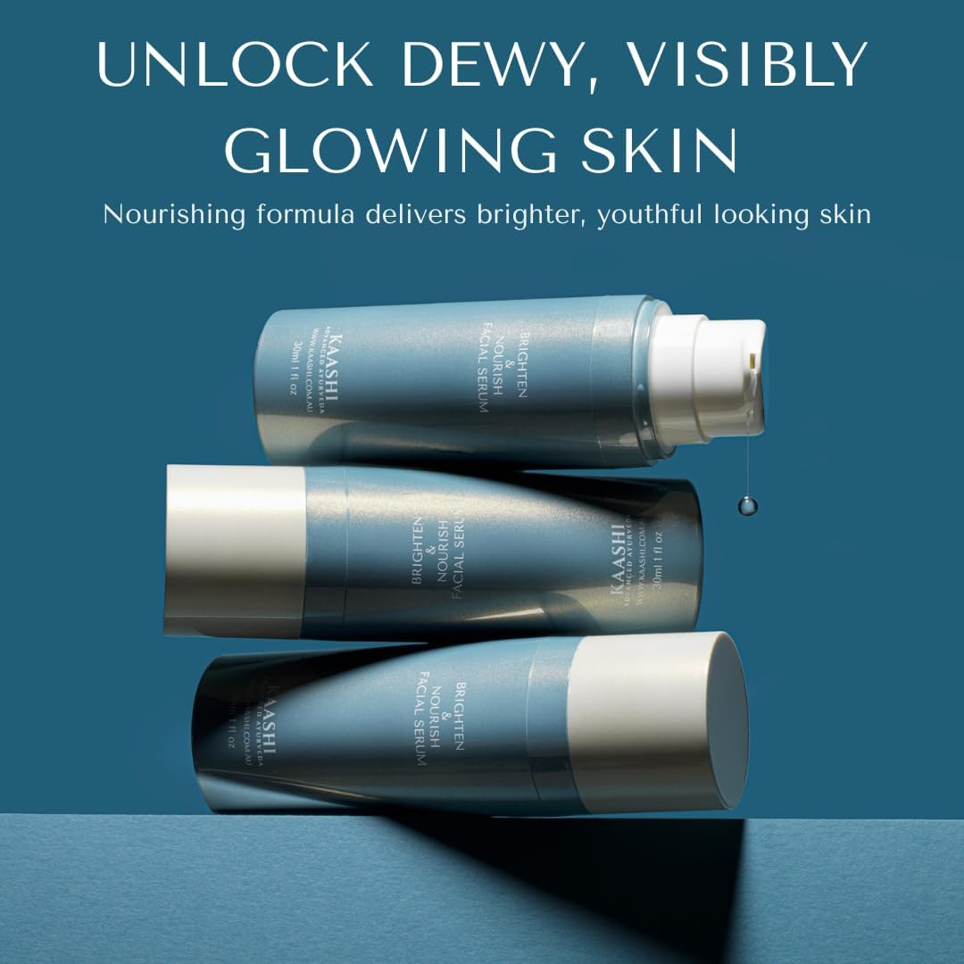 Kaashi Brightening Facial Serum, Vitamin C + Hyaluronic Acid + Ceramides, Anti-Aging, Hydrating, for Dry, Mature & Sensitive Skin image number 2