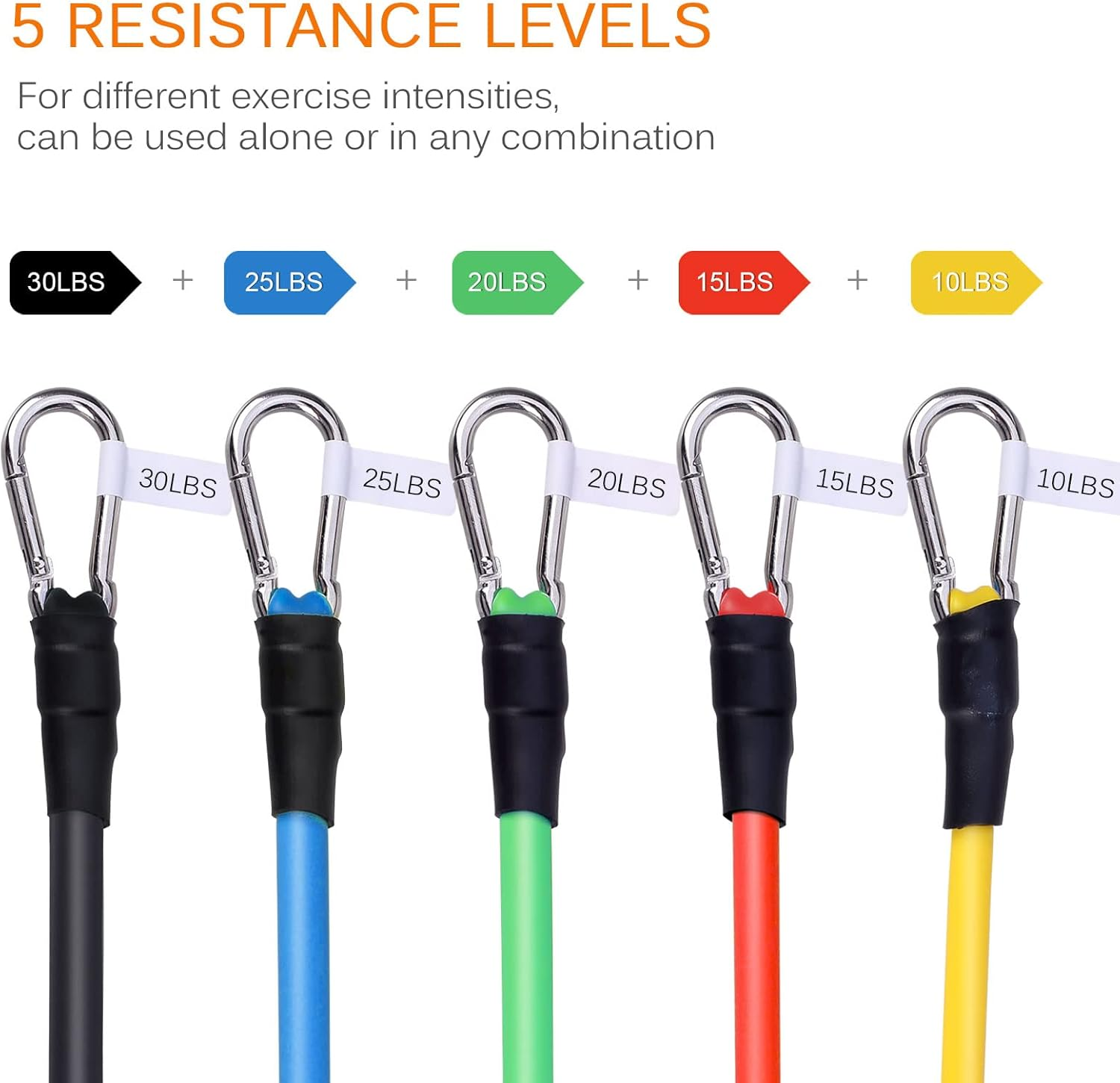 Uten Resistance Bands - Black,Green,Blue,Yellow,Red image number 5
