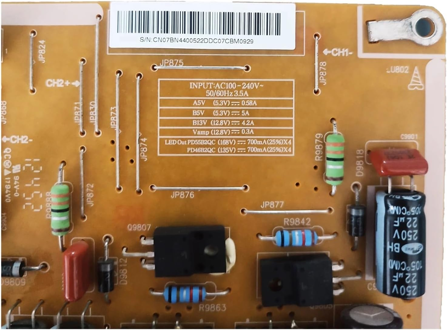 TV Power Strip Motherboard Replacement Spare Parts, Compatible for Samsung, ES TV BN44-00522A PD46B2Q_CSM BN44-00522B PD46B2Q_CDY BN44-00522C BN44-00522D PD46B2QC_CDY Power Strip TV Accessories image number 3