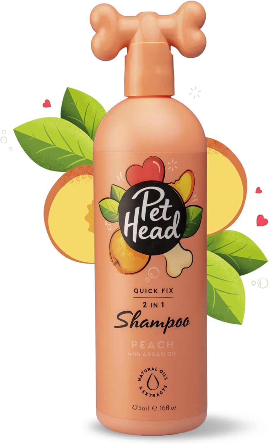 Pet Head Quick Fix 2 in 1 Dog Shampoo and Conditioner | Peach Scent | Dog Shampoo for Smelly Dogs | Nourishes and Softens Coat & Skin | Vegan | Gentle Formula for Puppies | 475 Ml image number 3