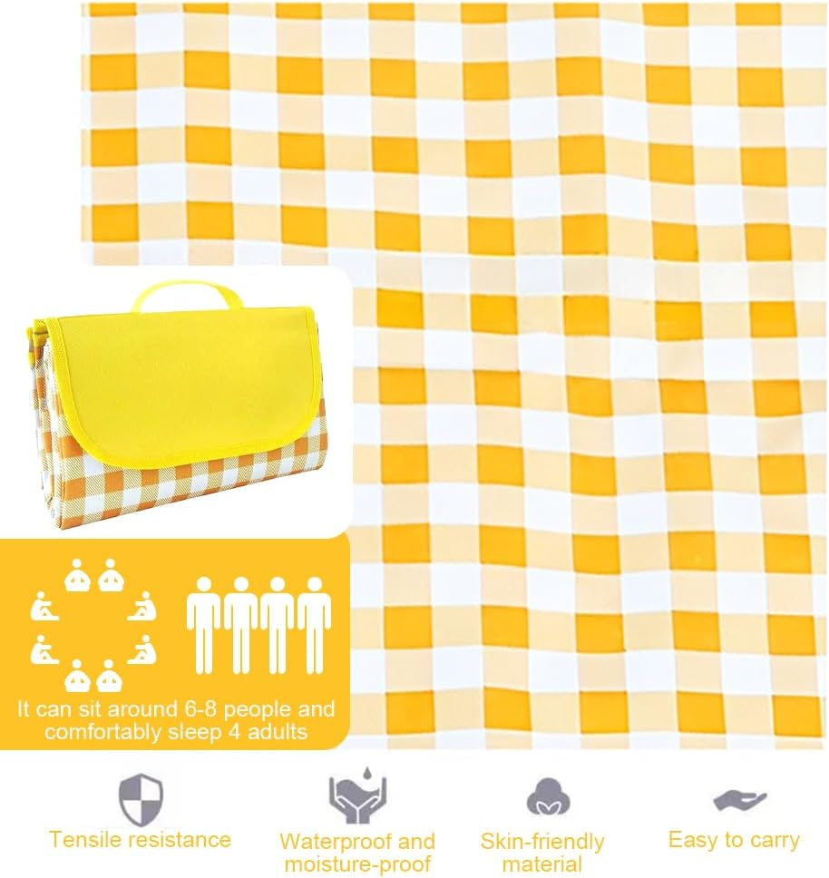 MTSDM Foldable Picnic Mat, Picnic Beach Blanket, Foldable Lightweight Waterproof Sand Mat, 195CM X 200CM Sandproof Waterproof Camping Portable Travel Blanket for Beach, Camping, Hiking, and Picnics image number 6