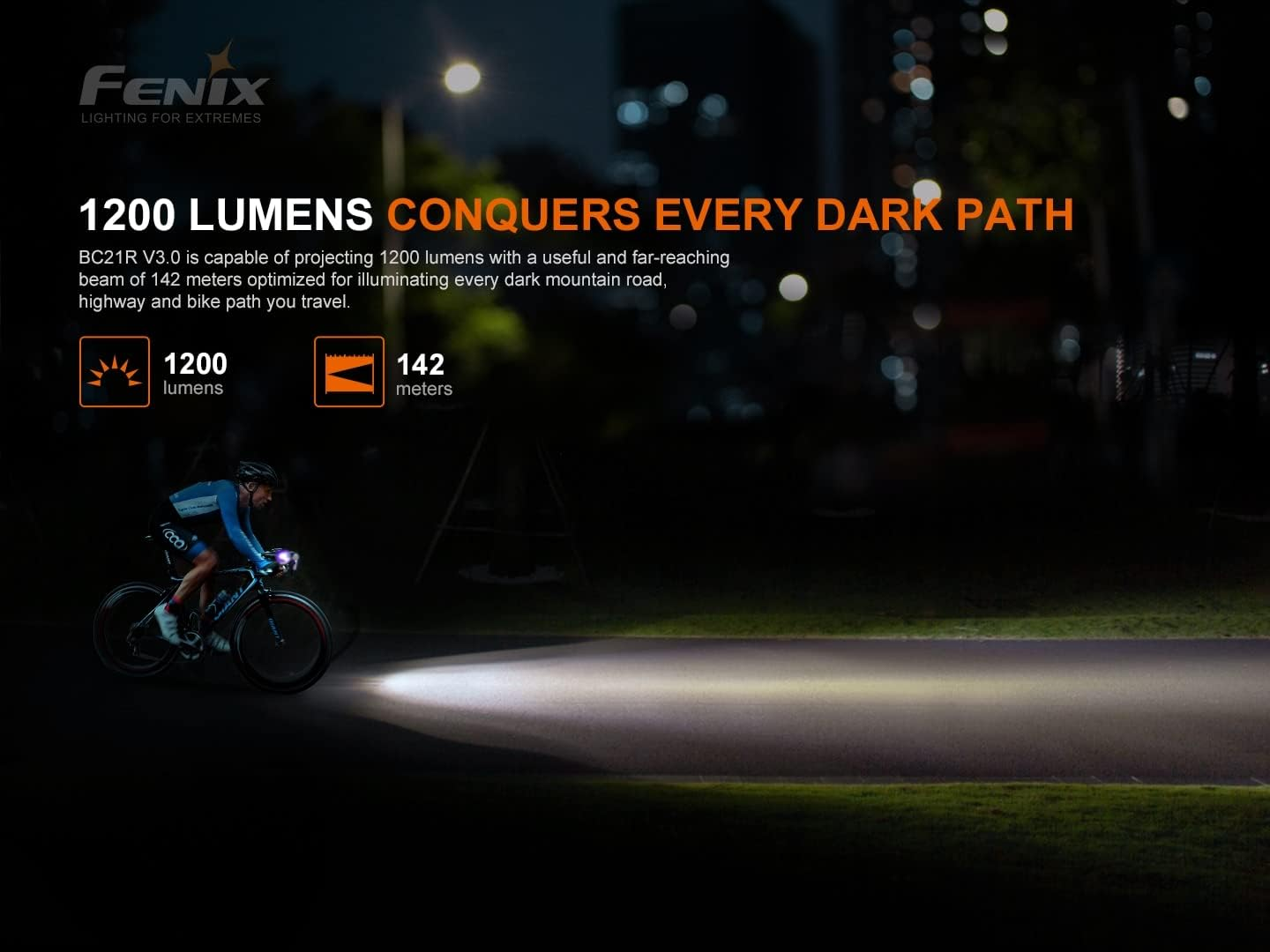 Fenix BC21R V3.0 Lightweight 1200 Lumen Rechargeable LED Bike Light image number 4