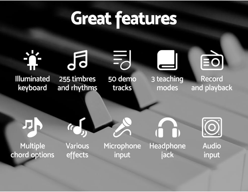 ALPHA 61 Keys Electronic Piano Keyboard Portable Digital Keyboard with Audio Input, Microphone Input, Headphone Output, Tones Rhythms LED Electric Holder Music Stand Adaptor Power Pink image number 1