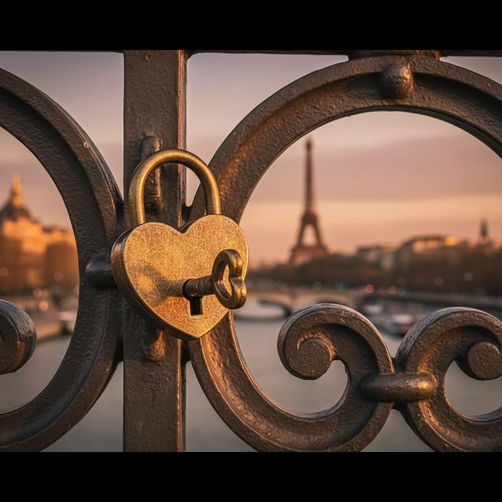 Antique Brass Heart Shape Padlock, Key Lock, Bronze, Padlock, Travel, Storage image number 6