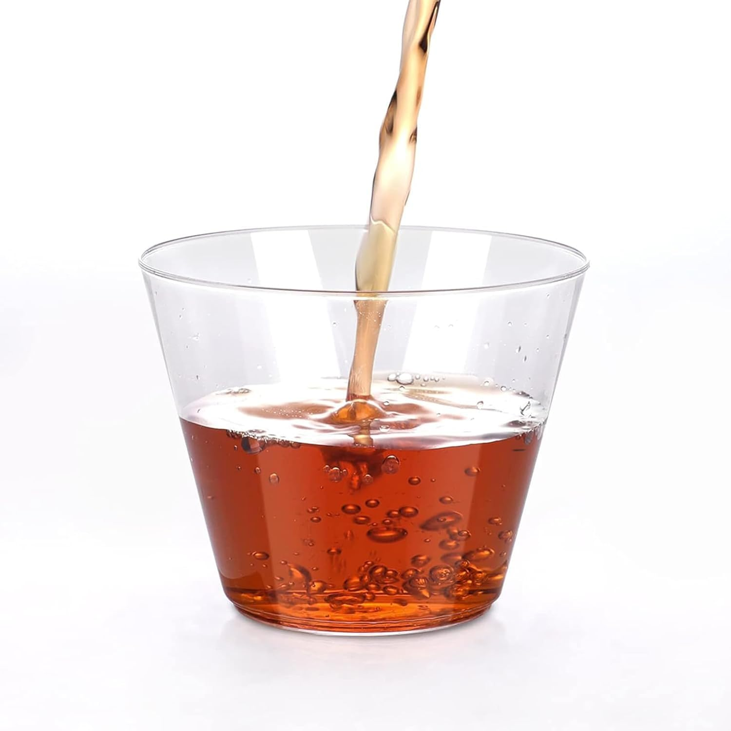 100 PCS Champagne Gold Cups, 9 Oz Elegant Reuse Wine Glasses Cups image number 2