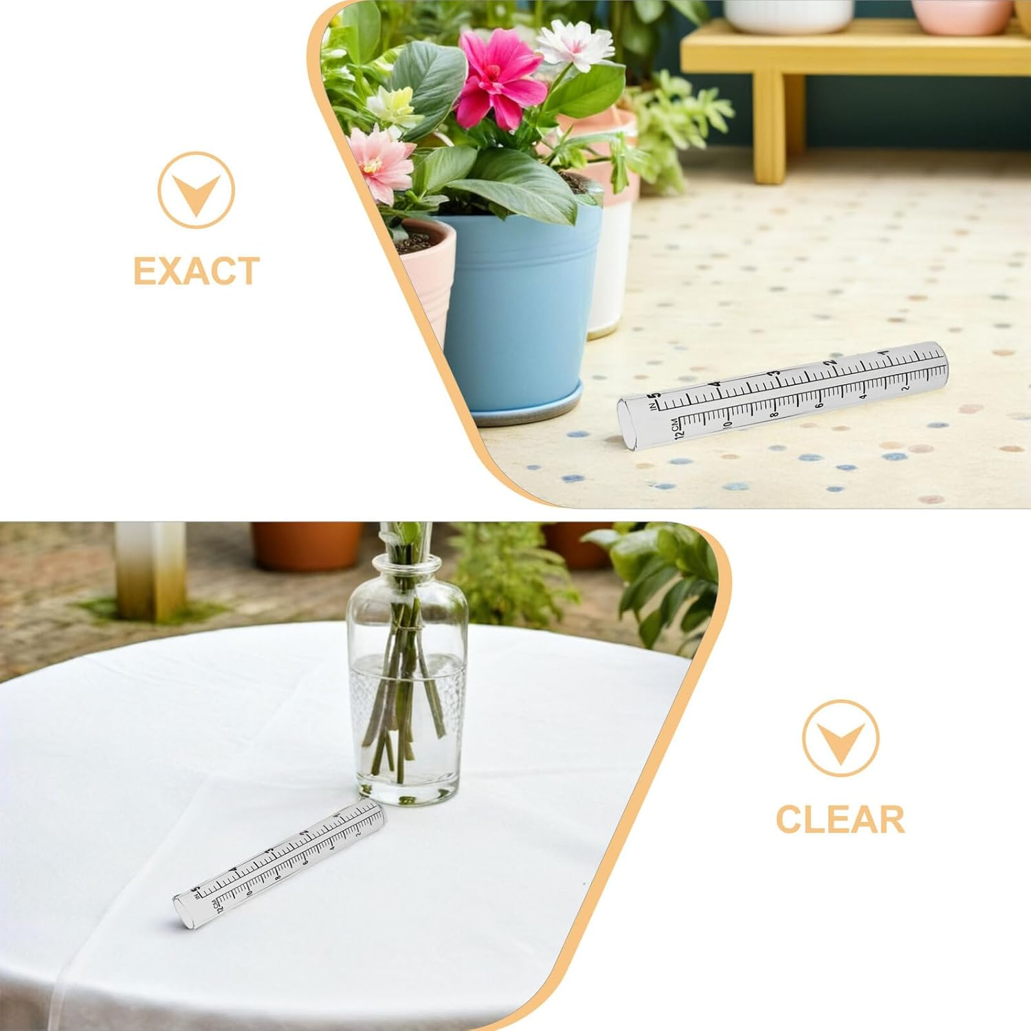 Alasum 4PCS Glass Rain Gauge Replacement Tubes Accurate Rain Gauge Measuring Cylinders Outdoor Yard Garden Use Easy Installation image number 1