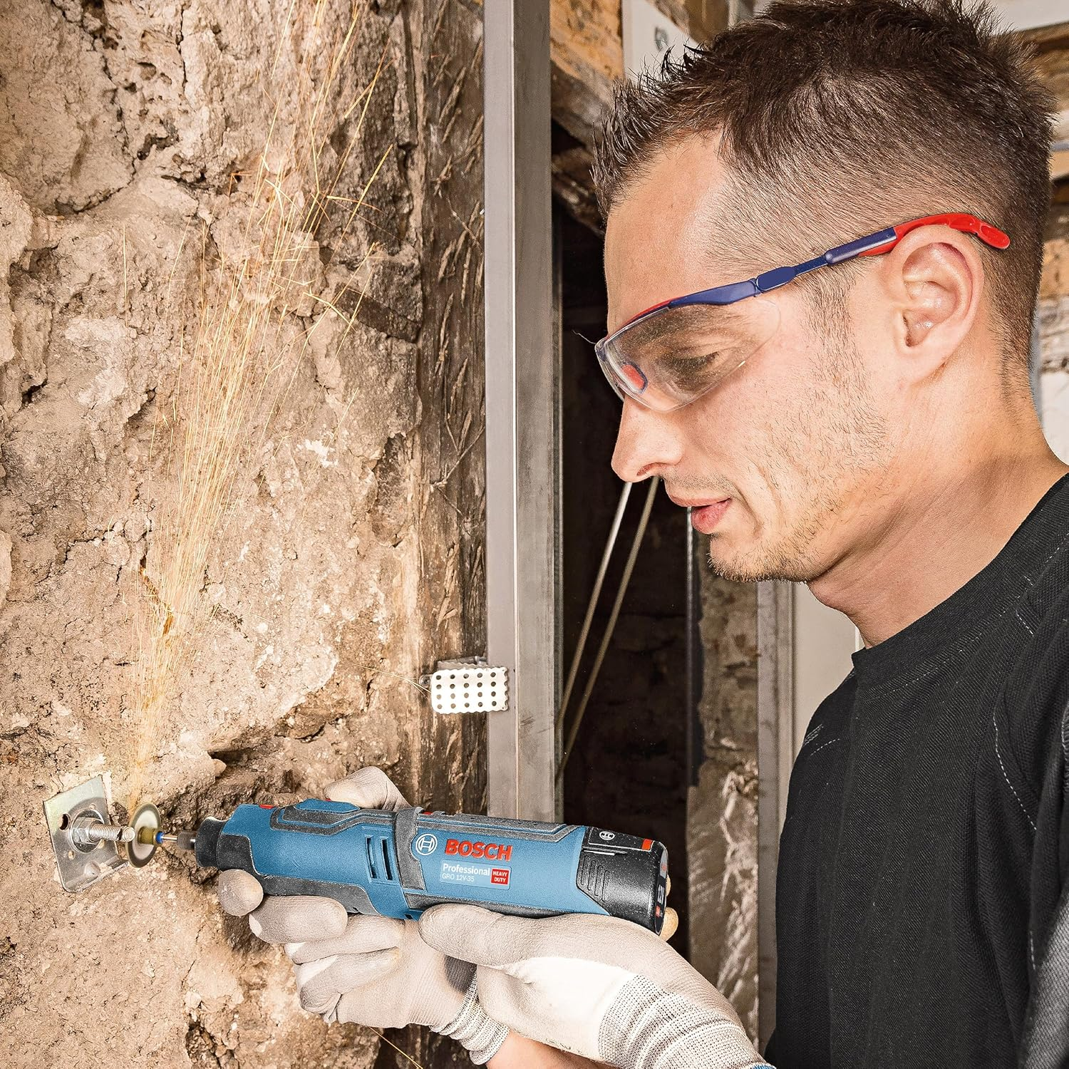 Bosch Professional 12V System GRO 12V-35 Cordless Rotary Tool (Excluding Batteries and Charger, Incl. Key, Collet, Cutting Disc, Accessory Box, L-BOXX Inlay, in Carton)