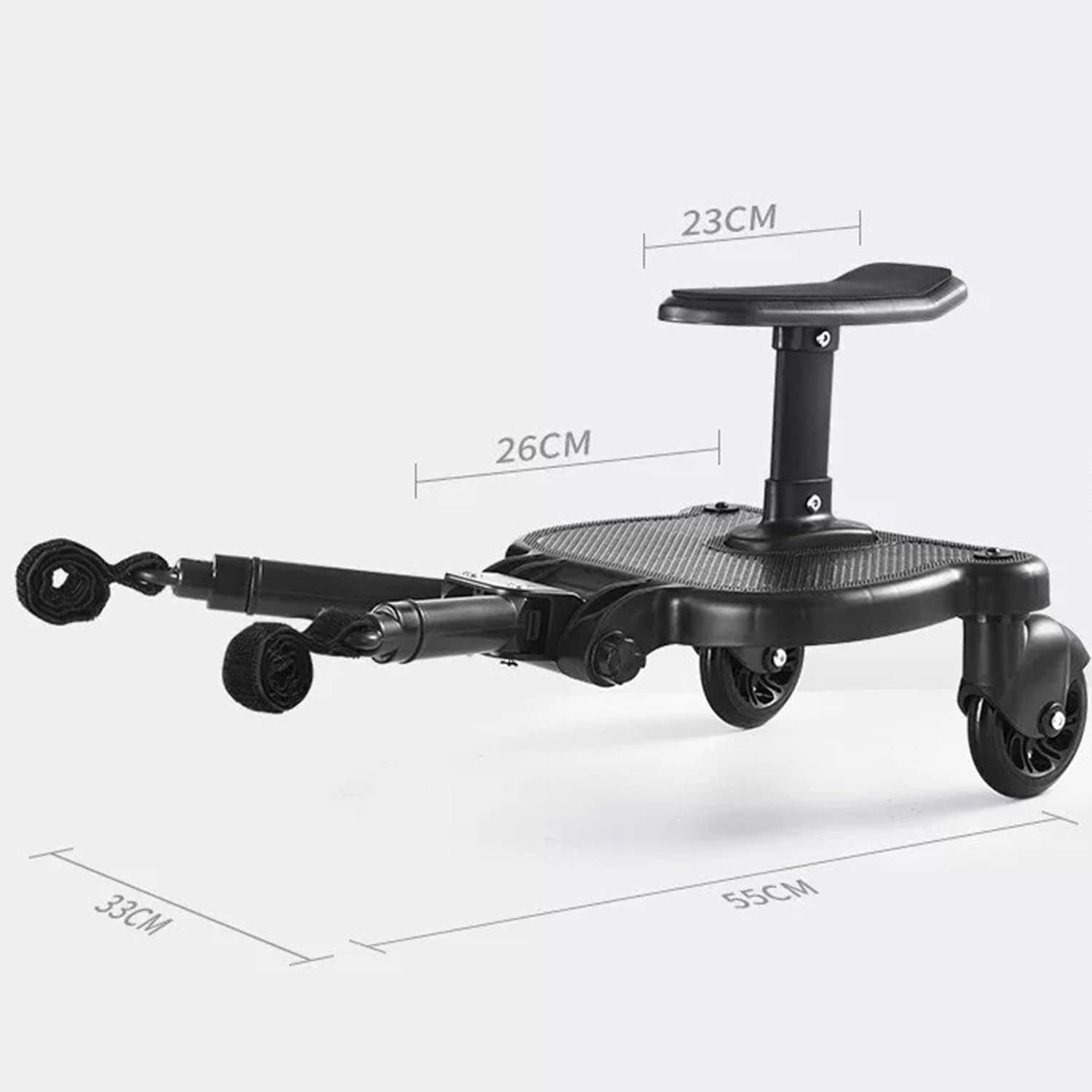 Universal Toddlers Stroller Board Kids Buggy Pushchair Jogger Travel Pram Buggy Board 2In1 Detachable Seat or Stand Ride-On Connector Pram Accessories image number 2