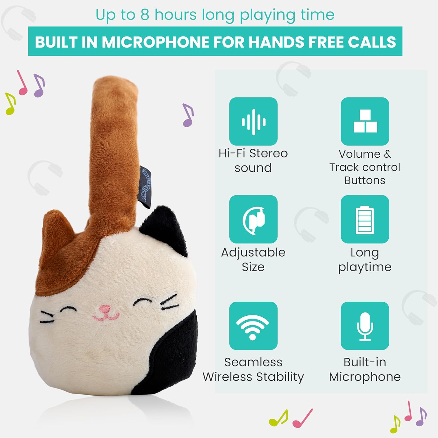 Squishmallows Plush Bluetooth Headphones - Cam image number 4