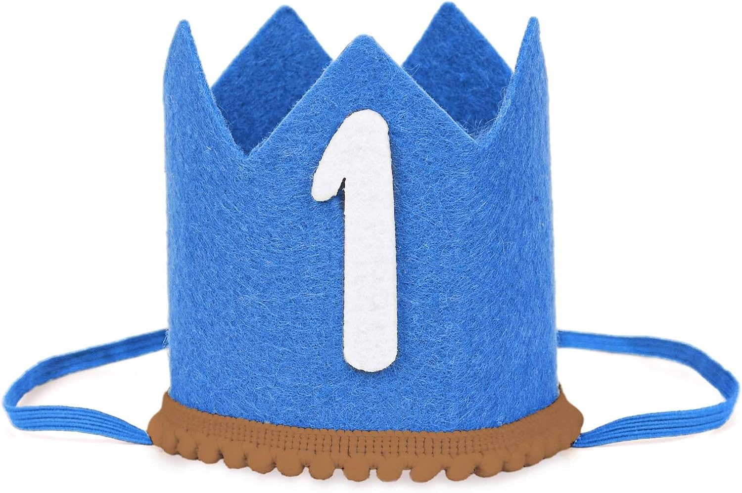 First Birthday Hat for Baby, 1St Birthday Party Supplies Boho Cute Birthday Crown with Elastic Band for Girls Boys Birthday Party Decorations (Blue) image number 6