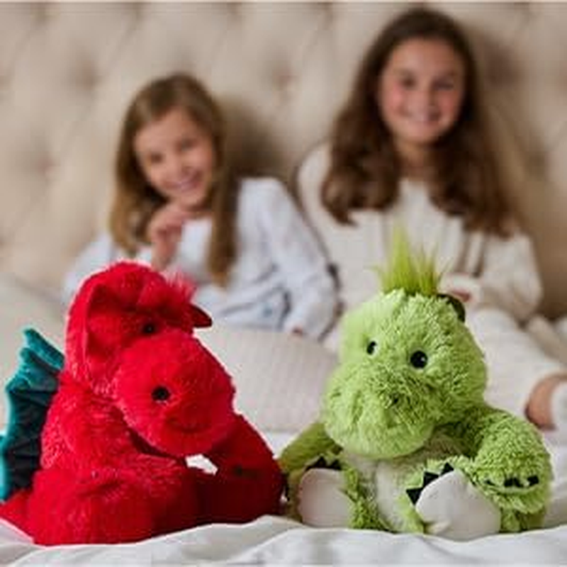 Warmies Green Dinosaur, Microwavable Weighted Soft Toy with French Lavender Scent, Hot or Cold for Cool Relaxation and Warm Relief