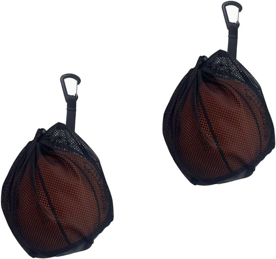 2-Pack Mesh Sports Ball Storage Bags with Backpack Clip & Hanging Rack &ndash; Breathable Basketball Soccer Volleyball Tote Net Bag for Equipment Organizer image number 6