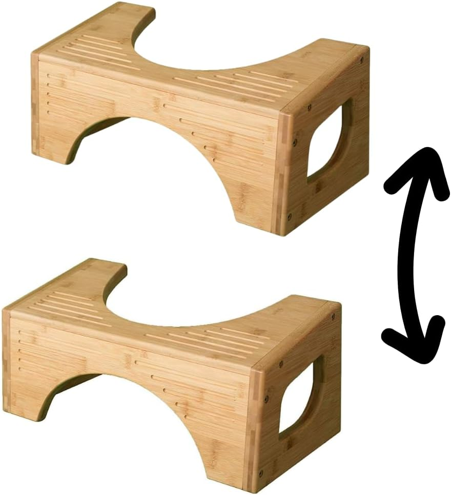 Premium Bamboo Toilet Stool &ndash; Foldable Toilet Step for Adults & Kids | Non-Slip, Ergonomic Bathroom Footstool for Improved Bowel Health & Posture | Eco-Friendly & Compact Design image number 5
