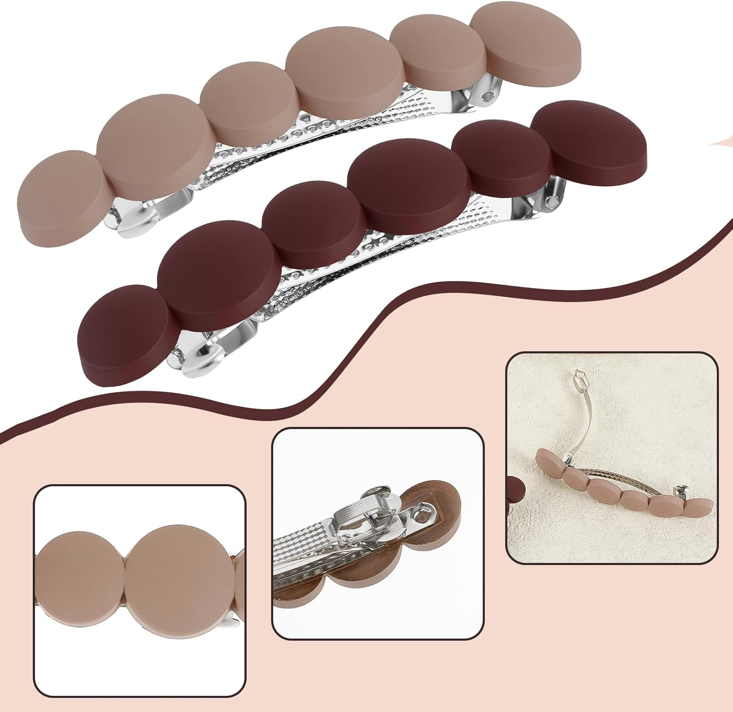 Mabor Pack of 4 French Hair Clips, Women'S Non-Slip Hair Clip, Fashionable Hair Clip, Automatic Hair Clips, Hair for Women with Thin and Thick Hair image number 3