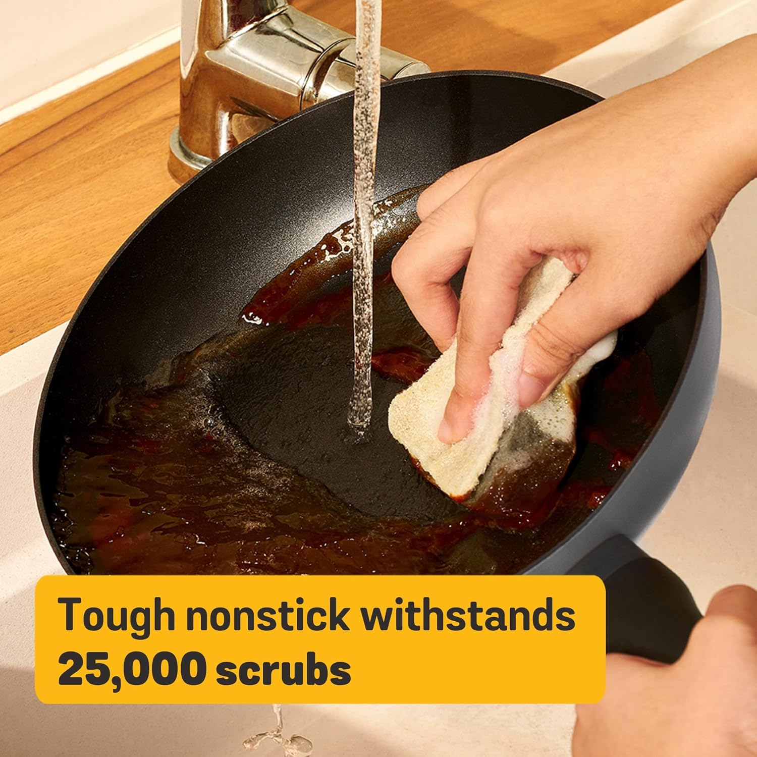 Meyer Bauhaus Non Stick Cookware Set, 26Cm/4.1L Chef'S Pan, Deep Frying Pan, Induction Compatible, Dishwasher Safe, Oven Safe, Sesame Grey with Lids image number 4