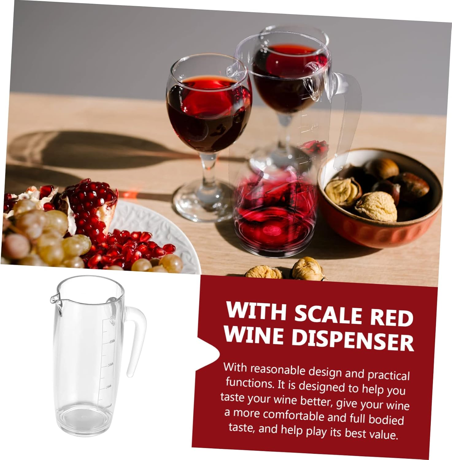 LABRIMP Large Capacity Liquor Pitcher Creative Wine Decanter Material for Whiskey Wine Tasting image number 6