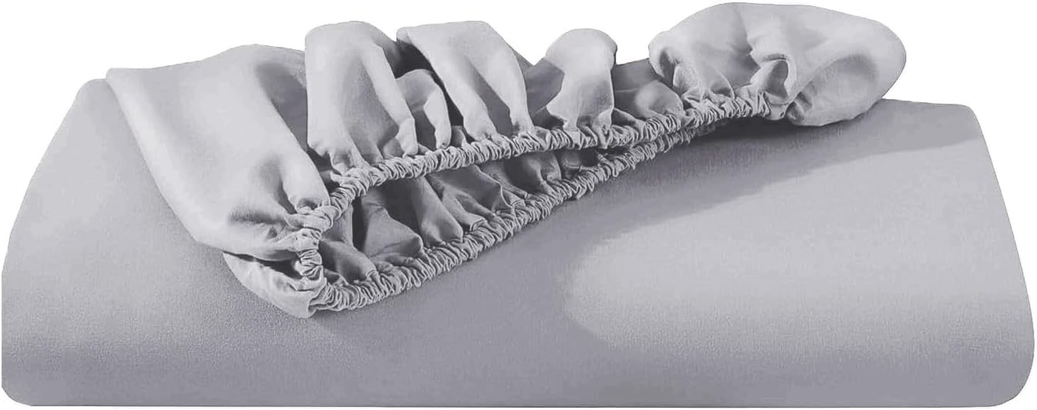 Lakora Queen Size Fitted Sheet Only 1 Piece - Ultra Soft 2000TC Brushed Microfibre Fabric, 35Cm Deep Pocket Sheets, Light Grey