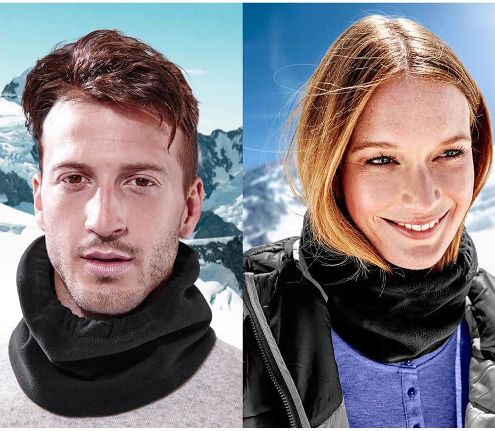 BIGTEDDY Winter Warm Fleece Snood Scarf Neck Warmer Beanie Hat Ski Balaclava Men Women - Dark Blue image number 2