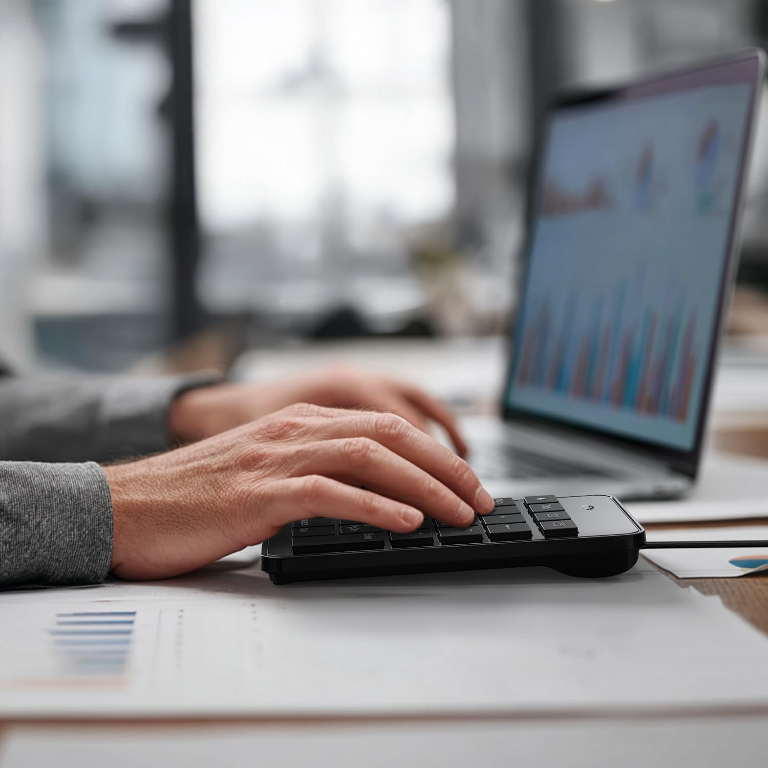 CBUS Wired USB-C Numeric Keypad for Laptop, 23 Keys Numpad Keyboard with Tab, Home, Email & Calculator Keys, 5Ft Cable, Small and Lightweight Design image number 6