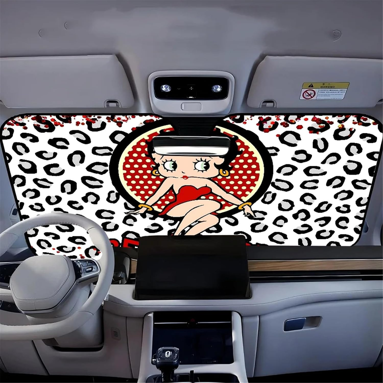 B-Betty-Cute-Girl Anime Car Windshield Sunshade Cover Foldable Automotive Sun Shade Visor Window Reflector Cars Keep Car Cool(Z6) image number 1