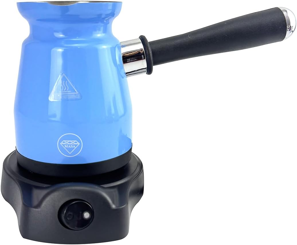 Mornest Electric Turkish Coffee Maker, Greek Coffee Pot with Patented Anti-Overflow Feature, 360 Degree Rotating Base, Portable Coffee for Home & Travel, Stainless, 4 Cups 200Ml (Purple)