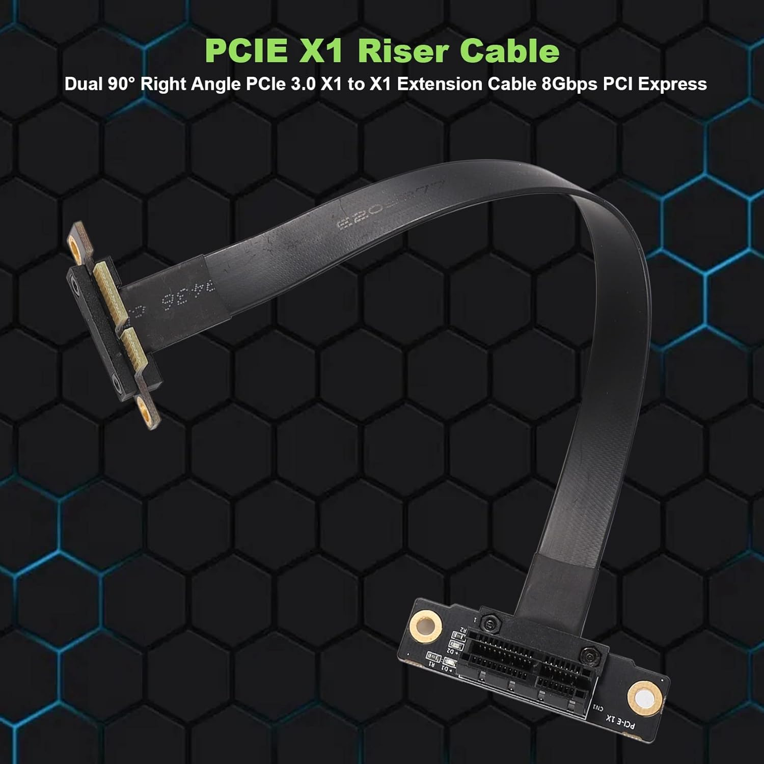Qezodsx PCIE X1 Riser Cable Dual 90 Degree Right Angle Pcie 3.0 X1 to X1 Extension Cable 8Gbps PCI Express 1X Riser Card 20Cm image number 5