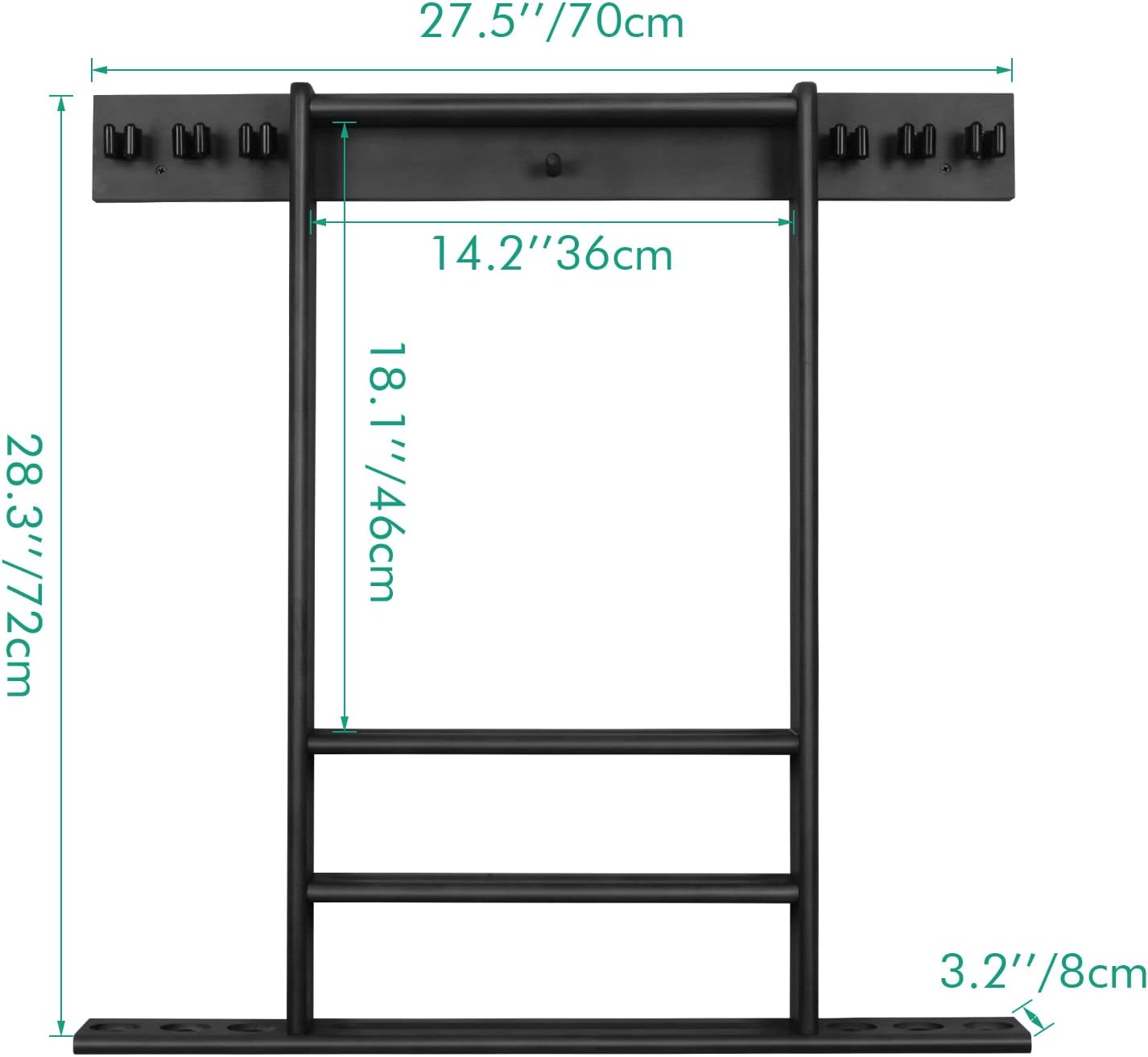 Ikkle Pool Cue Rack Holder Wall Mount, Billiard Stick Holder Wall Mounted, Pool Table Accessories for Billiard Room, Club, Man Gave (Cue Rack Only) image number 4