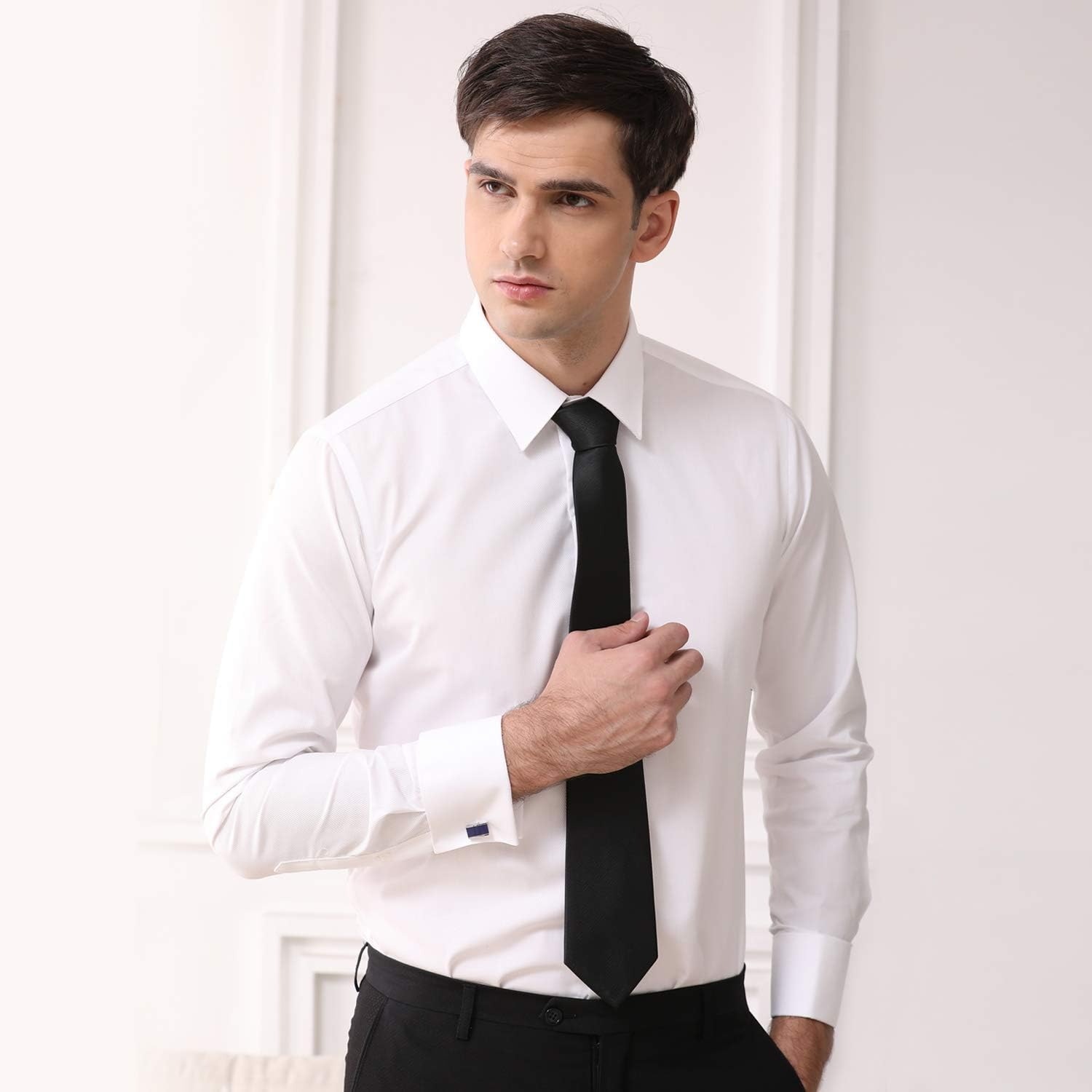 Honey Bear Cufflinks for Men - Shirt Black Rectangle Stainless Steel Business Wedding Gift image number 2